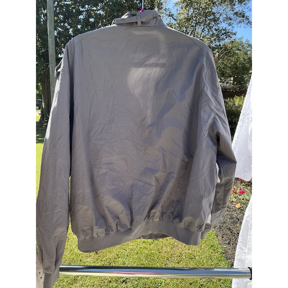 VTG Towncraft Bomber Jacket Men's L Gray Zip Up Epaulet Military Style 80s 90s - Picture 6 of 11